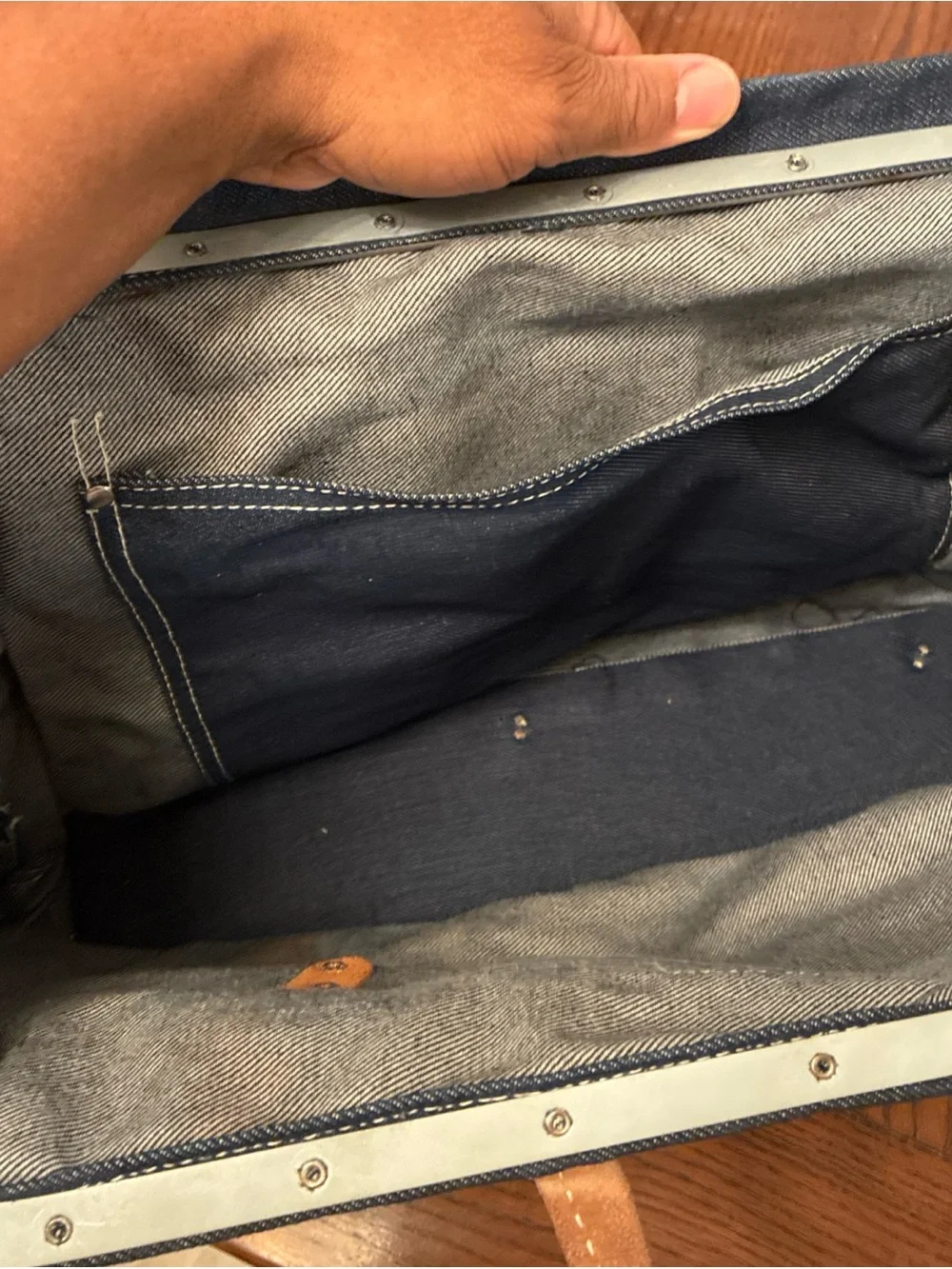 Tool Duffel Bag Carpenter Denim And Suede With Wrangler Patch All Purpose